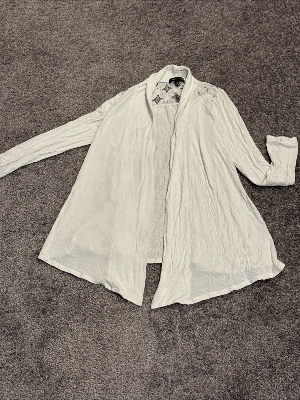 Indigo Lace-Back Open Cardigan - White